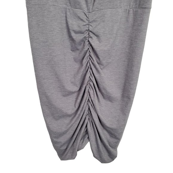 Athleta Size S Dress T-shirt Side Ruched Jersey Knit Athleisure Heathered Gray - Picture 11 of 12